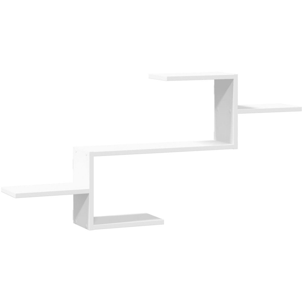 vidaXL 5 Shelf White Floating Wall Shelf Image 1