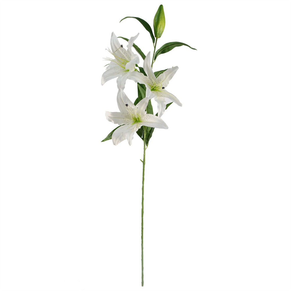 Leaf Large White Lily Single Stem Artificial Flower 3.3ft 6 Pack Image 2