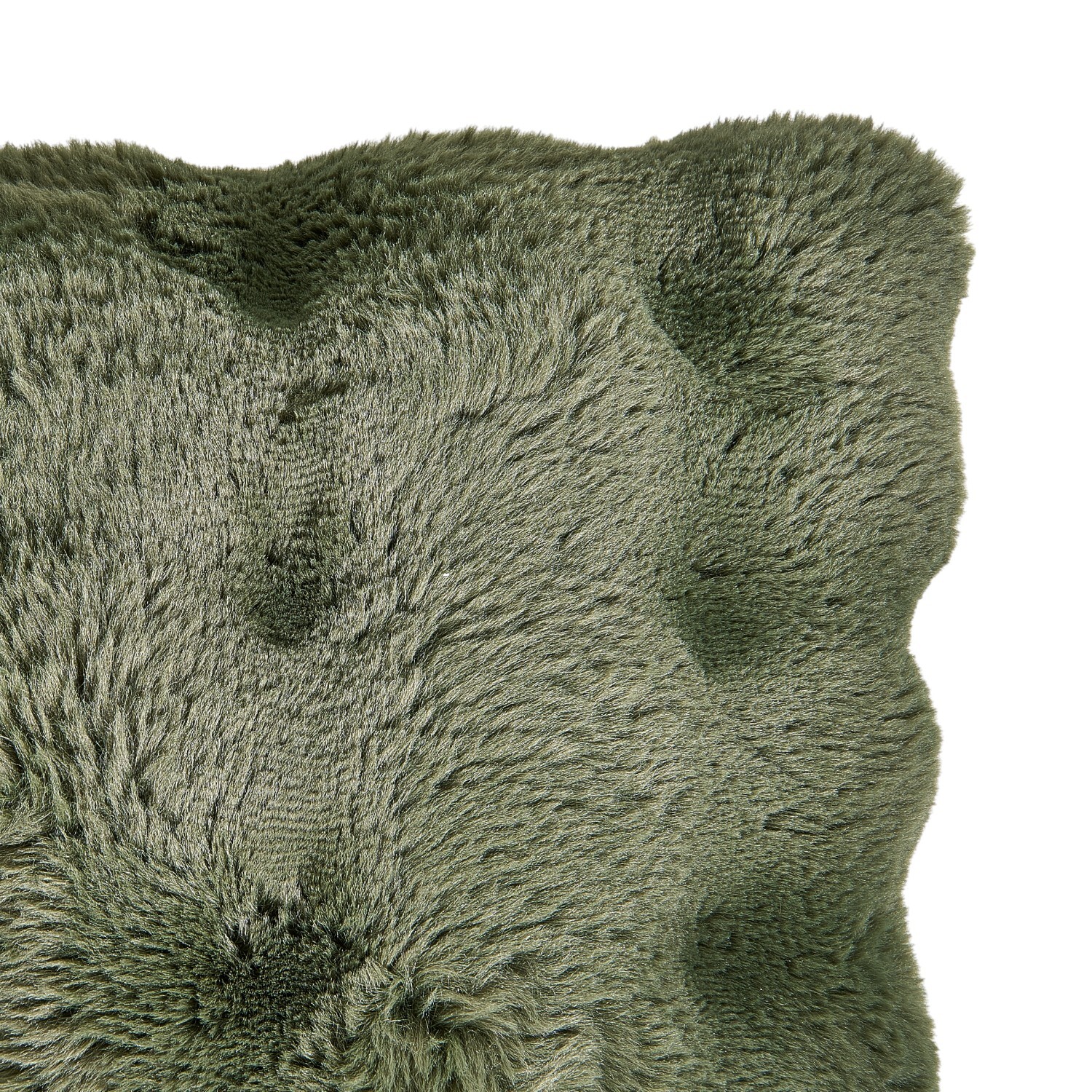Aspen Faux Fur Cushion Green Image 3