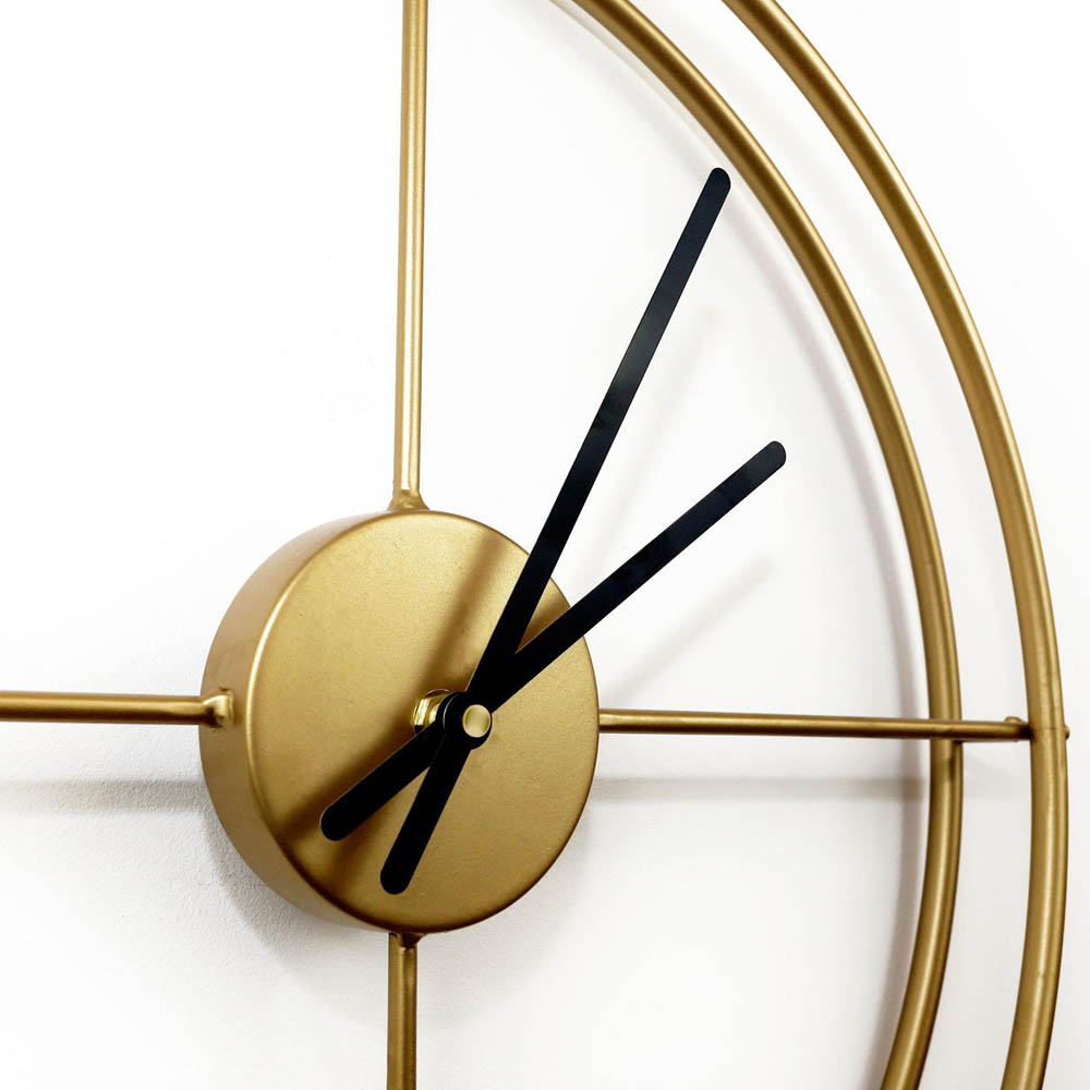 Walplus Gold Larrys Minimalist Iron Round Wall Clock 50cm Image 4