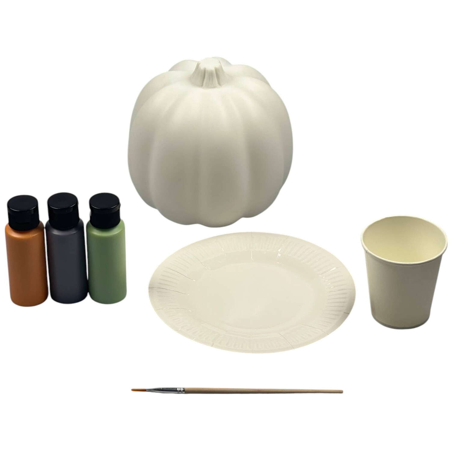 Marble Pouring Pumpkin Set White Image 10