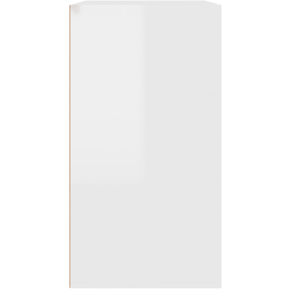 vidaXL Single Drawer 3 Shelf High Gloss White Cosmetic Cabinet Image 5