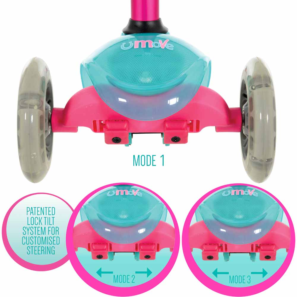 uMoVe Compact LED Scooter Pink and Teal Image 5