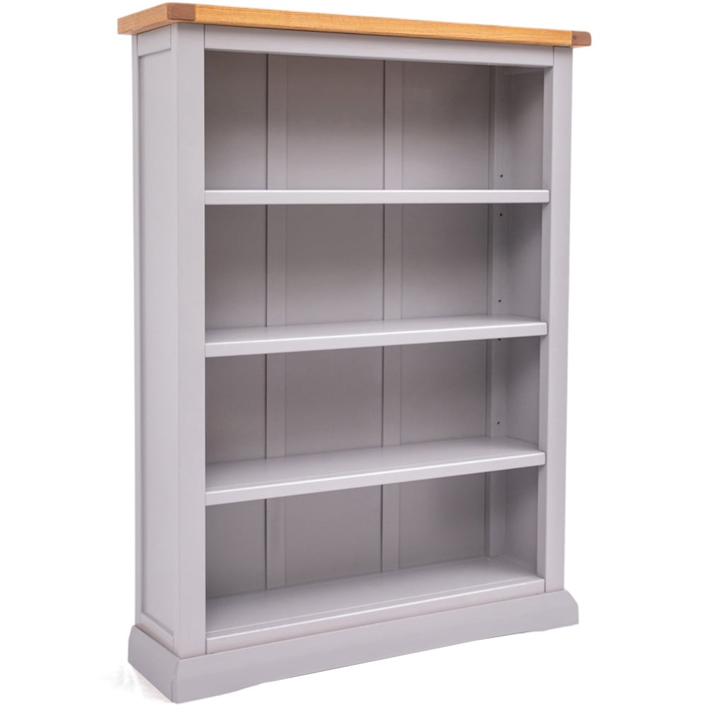 Rocca 4 Shelf Grey Wide Bookcase Image 3