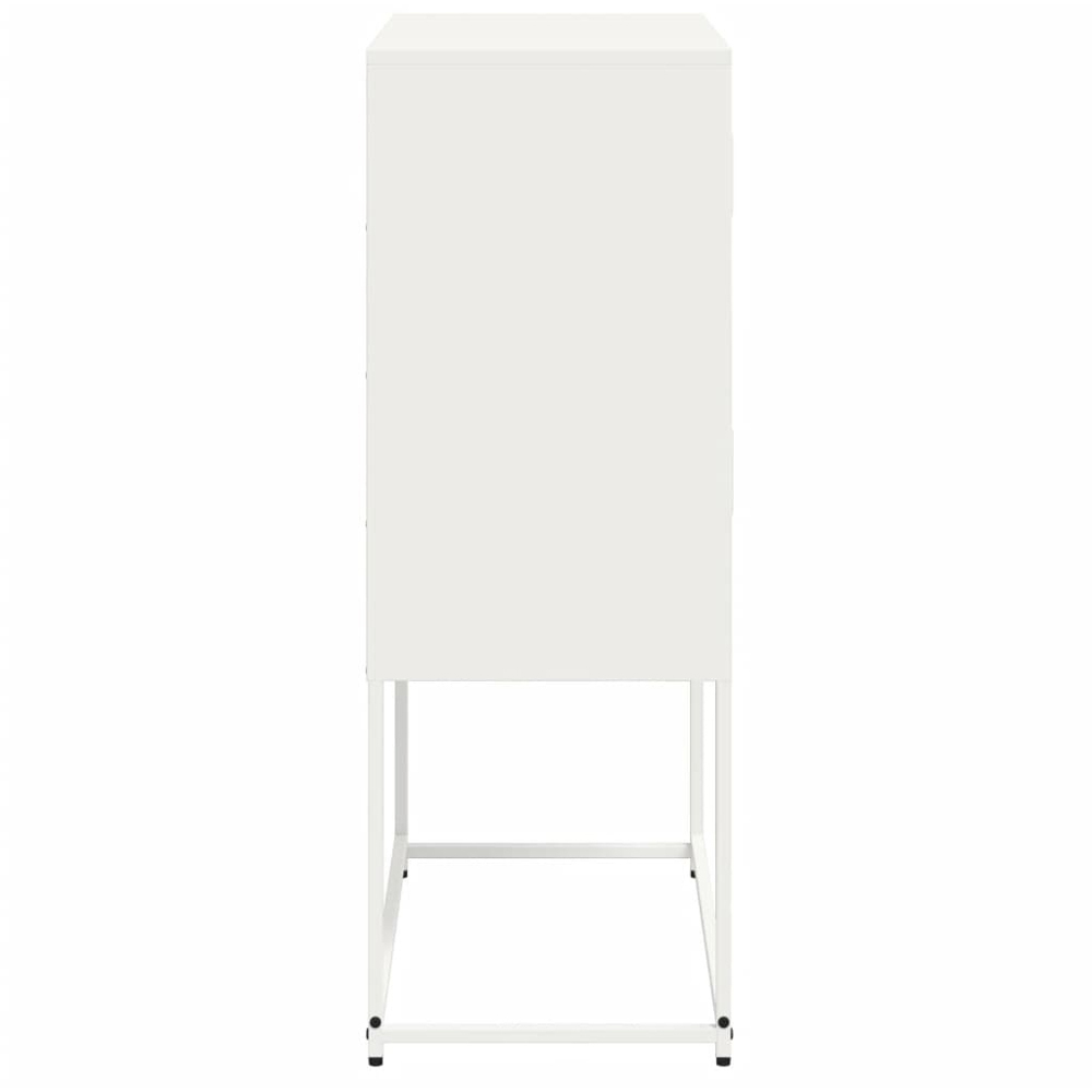vidaXL 4 Door White Steel Sideboard Image 7