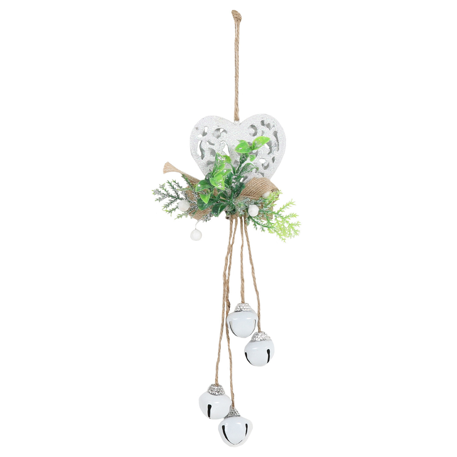 Single Alpine Lodge White Bells Hanging Ornament in Assorted styles Image 1