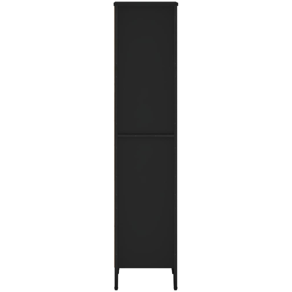 vidaXL 4 Shelf Black Tall Bookcase Image 4