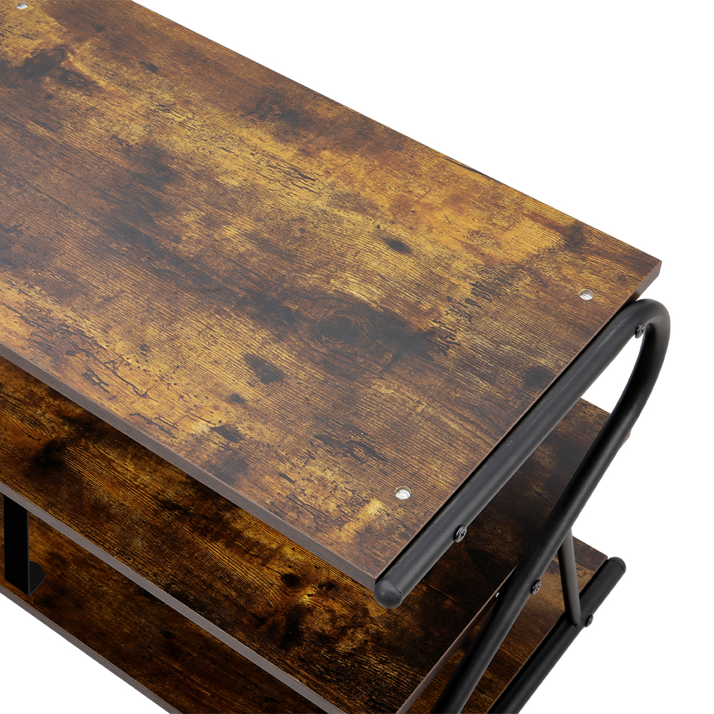 Living and Home 3Tier Rustic Brown S Frame Shoe Rack Wilko