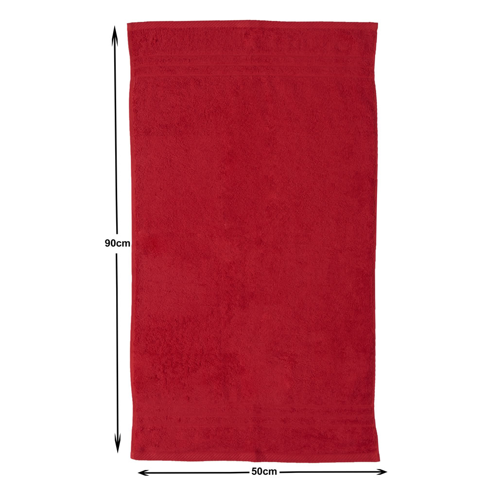 Wilko 100% Cotton Red Hand Towel Image 3