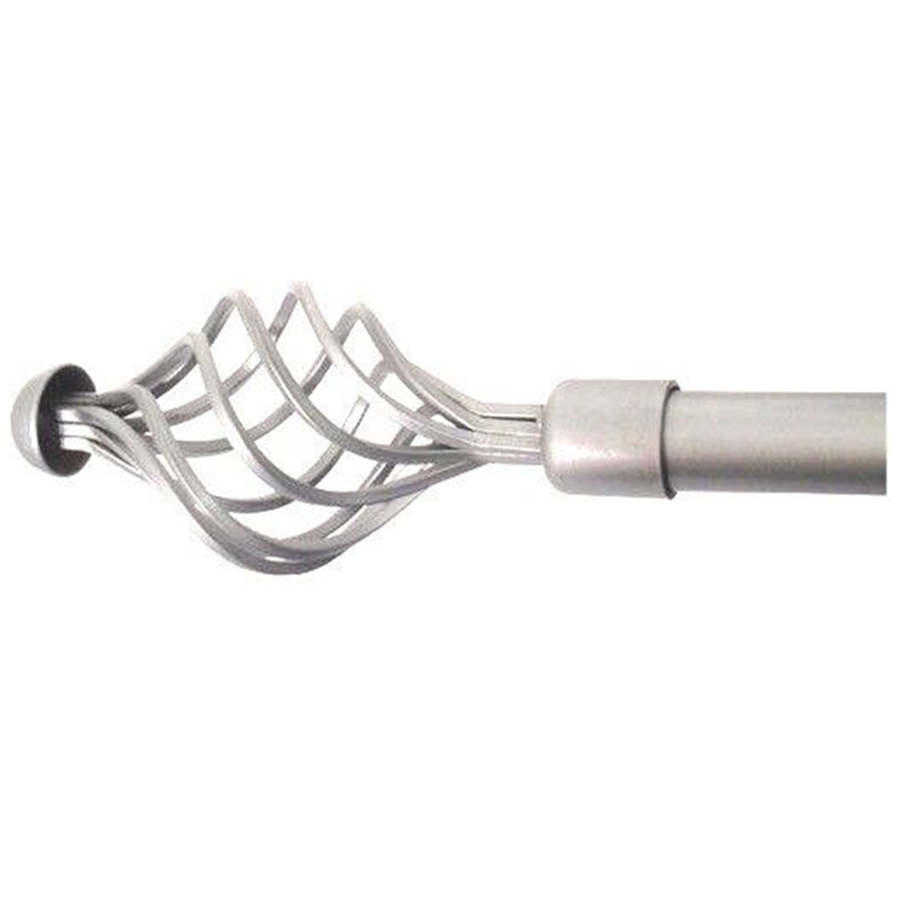 wilko Spiral 70 to 120cm Extendable Silver Curtain Pole Image 1