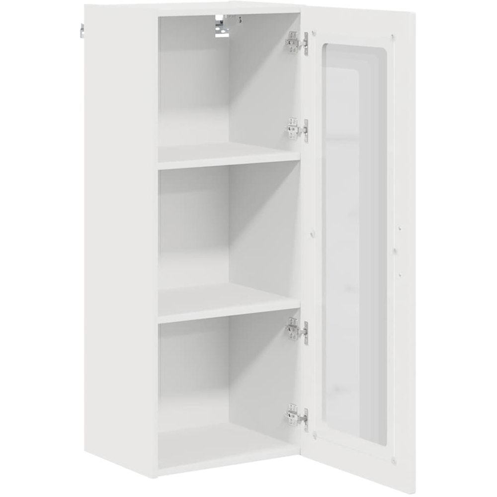 vidaXL Single Glass Door White Kitchen Wall Cabinet Image 5