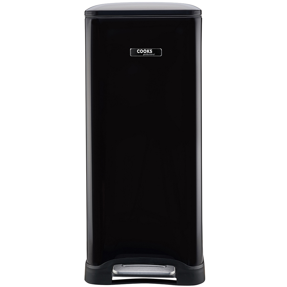 Cooks Professional Dual Recycle Slimline Matt Black Pedal Bin 50L Image 3