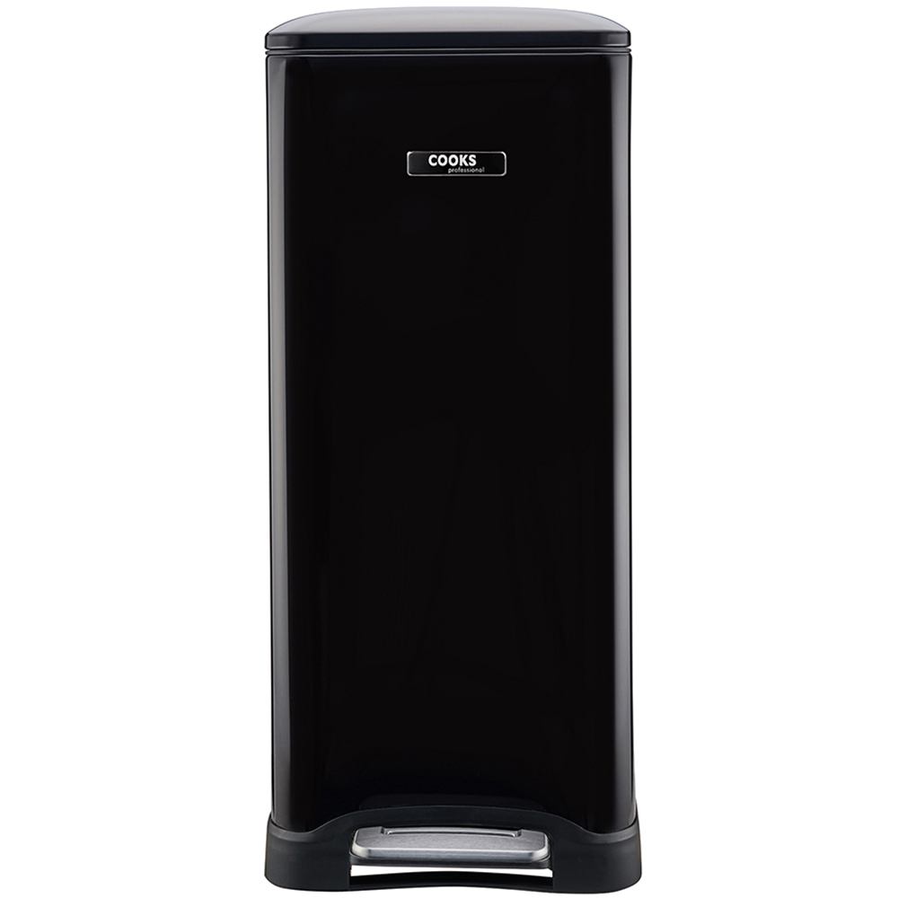 Cooks Professional Dual Recycle Slim Line Pedal Bin Matt Black 50L Image 3