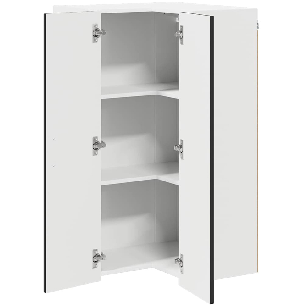 vidaXL 2 Door Black Kitchen Wall Corner Cabinet Image 5