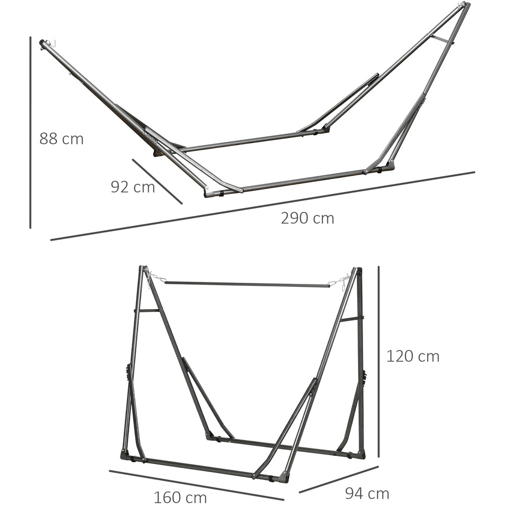 Outsunny Black Foldable Hammock Stand Image 6