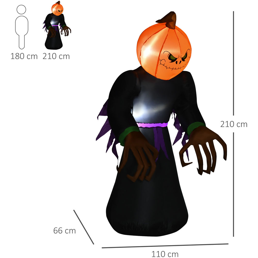 HOMCOM Halloween Inflatable Pumpkin Man 7ft Image 9