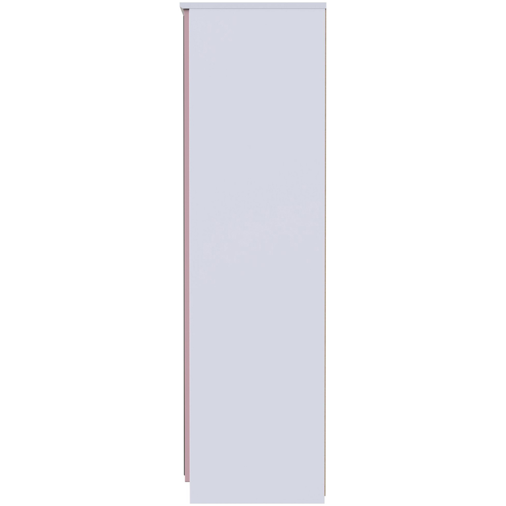 Crowndale Camden 2 Door Kobe Pink and White Wardrobe with Mirror Door Ready Assembled Image 5