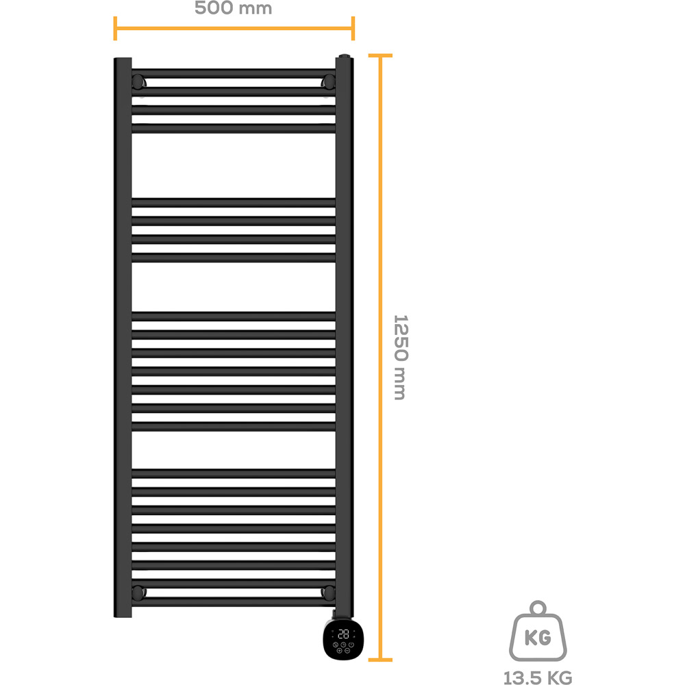 TCP Black Smart Wi-Fi Towel Radiator 1000W Image 8