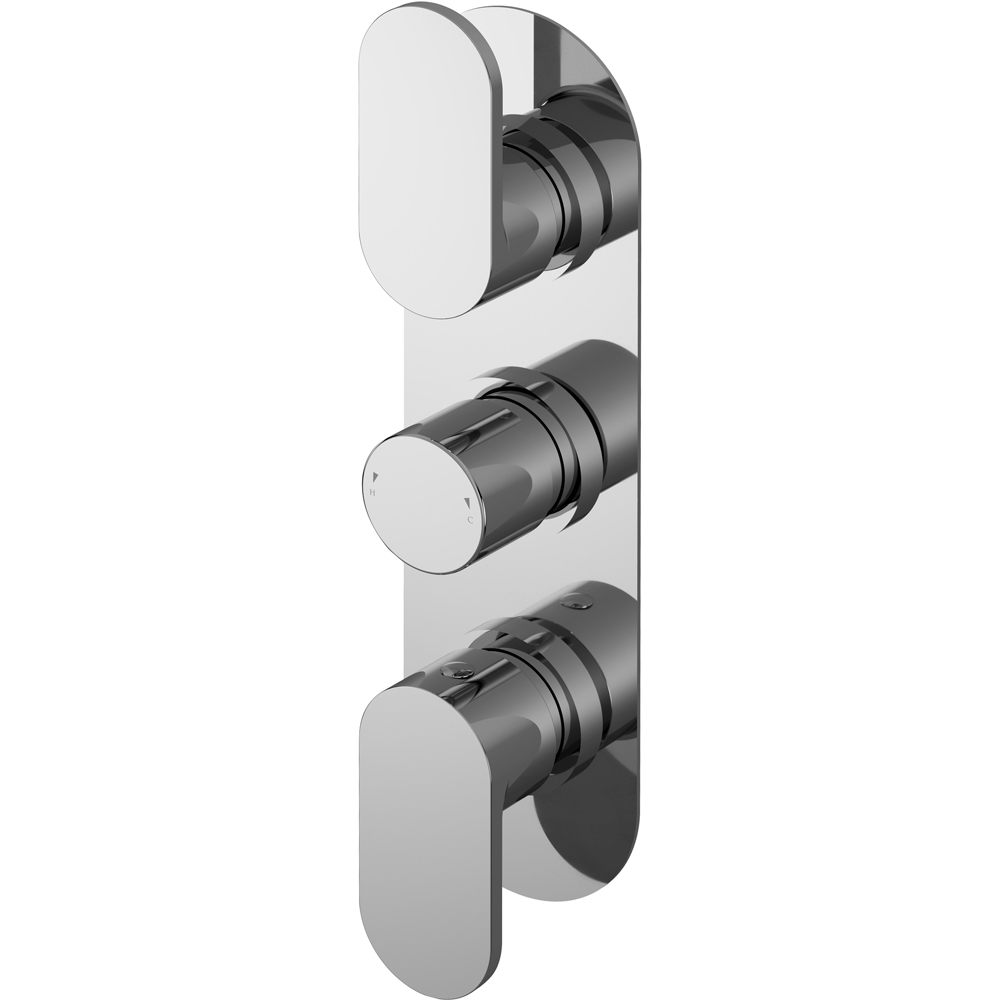 nuie Chrome Triple Thermostatic Valve with Diverter Image 1