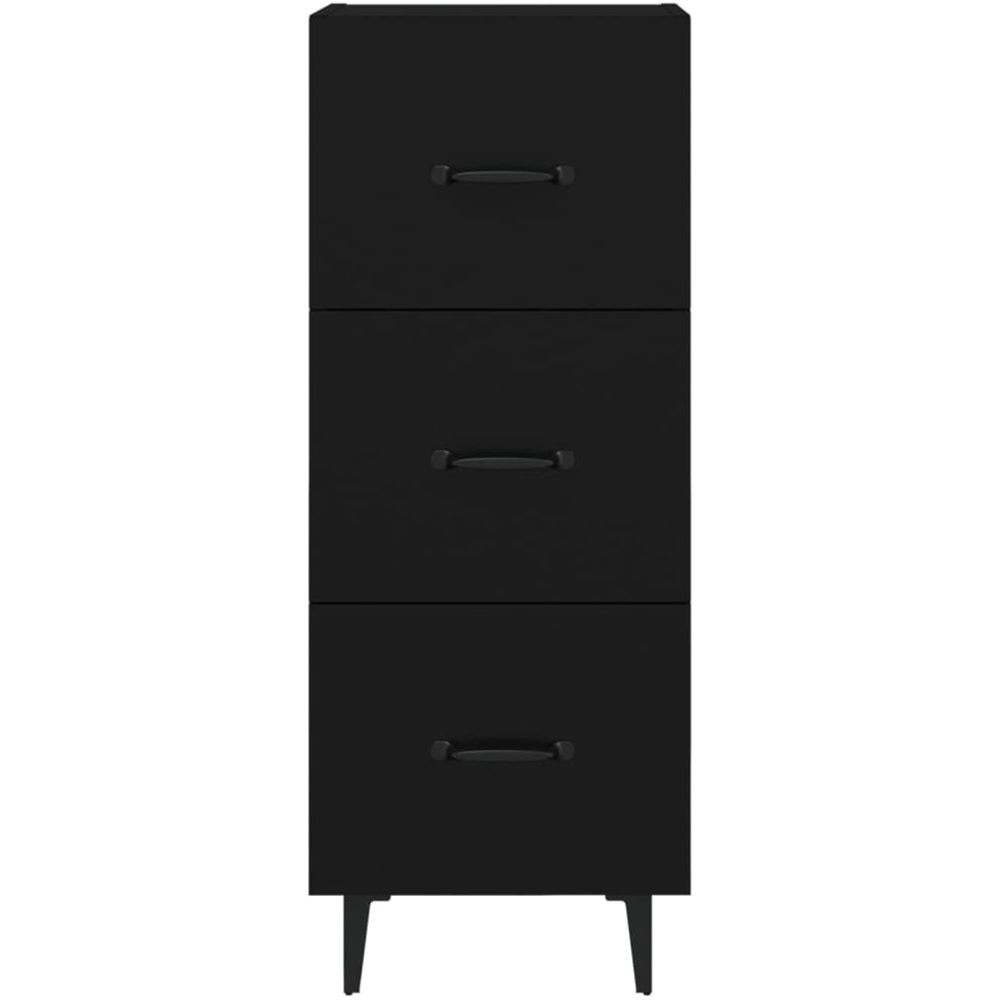 vidaXL 3 Drawer Black Wooden Sideboard Image 5