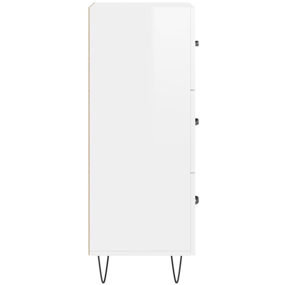 vidaXL 3 Drawer High Gloss White Sideboard Image 7