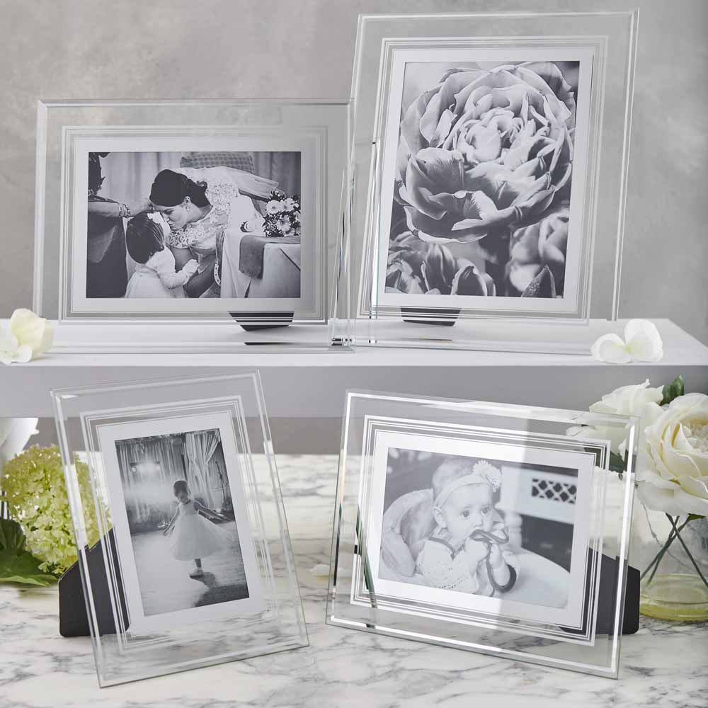 Wilko Silver Border Glass Photo Frame 8 x 6 Inch Wilko