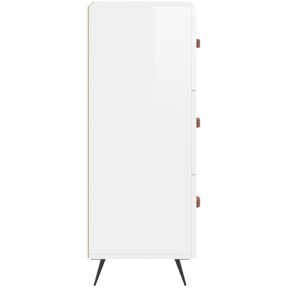 vidaXL 3 Drawer High Gloss White Sideboard Image 7