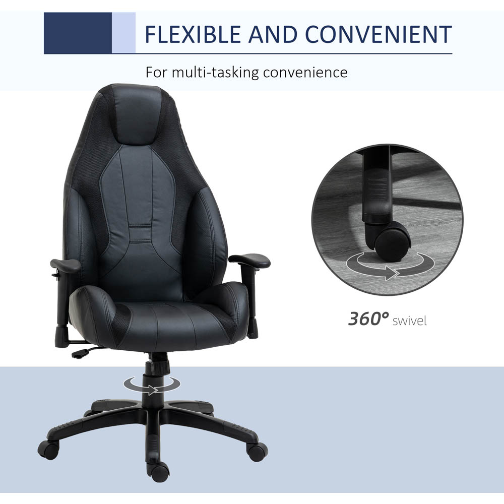 Portland Black Faux Leather Swivel Office Chair Image 5