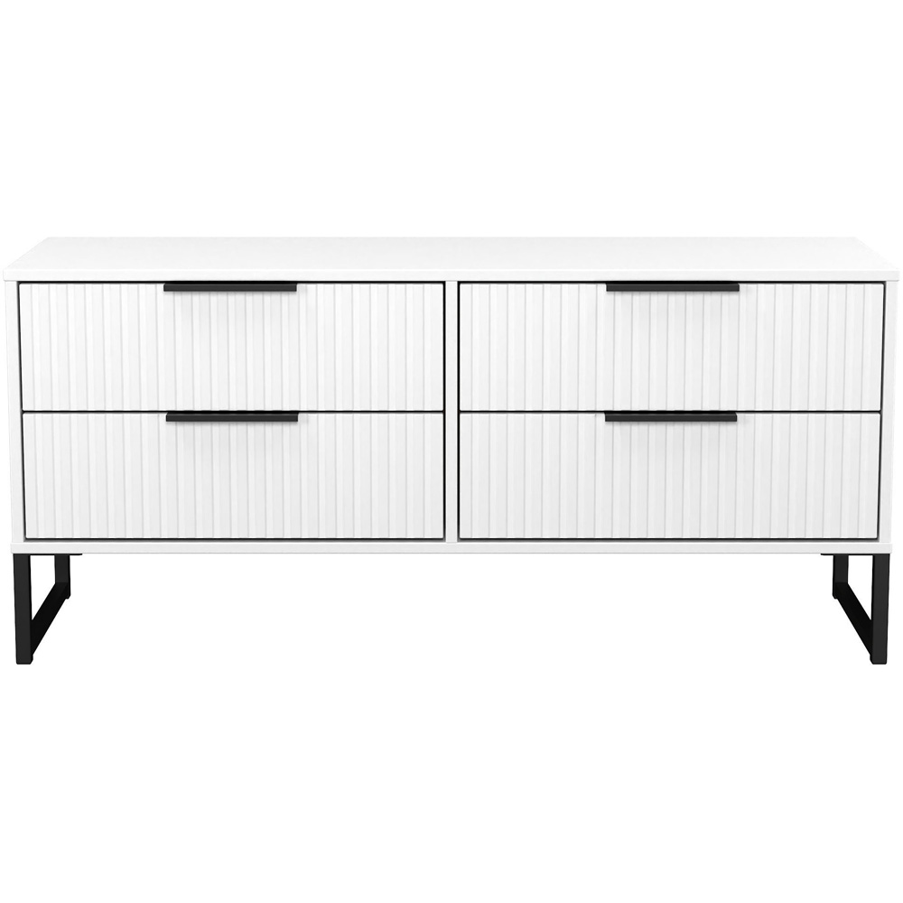Crowndale Fluted 4 Drawer White Matt Bed Box Ready Assembled Image 2