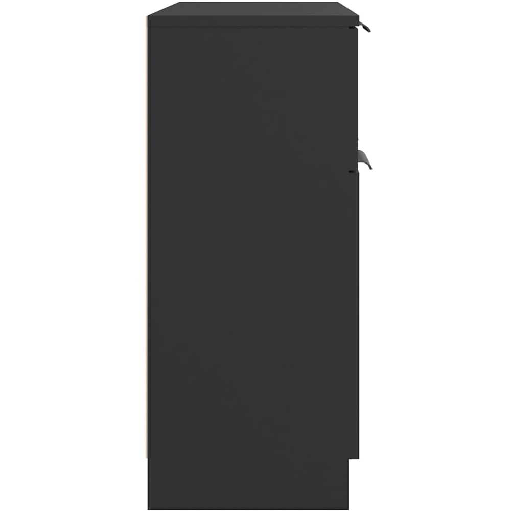 vidaXL 2 Door Single Drawer Black Wooden Sideboard Image 6
