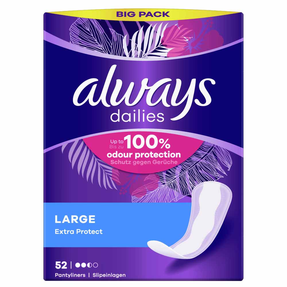 Always Dailies Large Pantyliners 52 pack Image 1