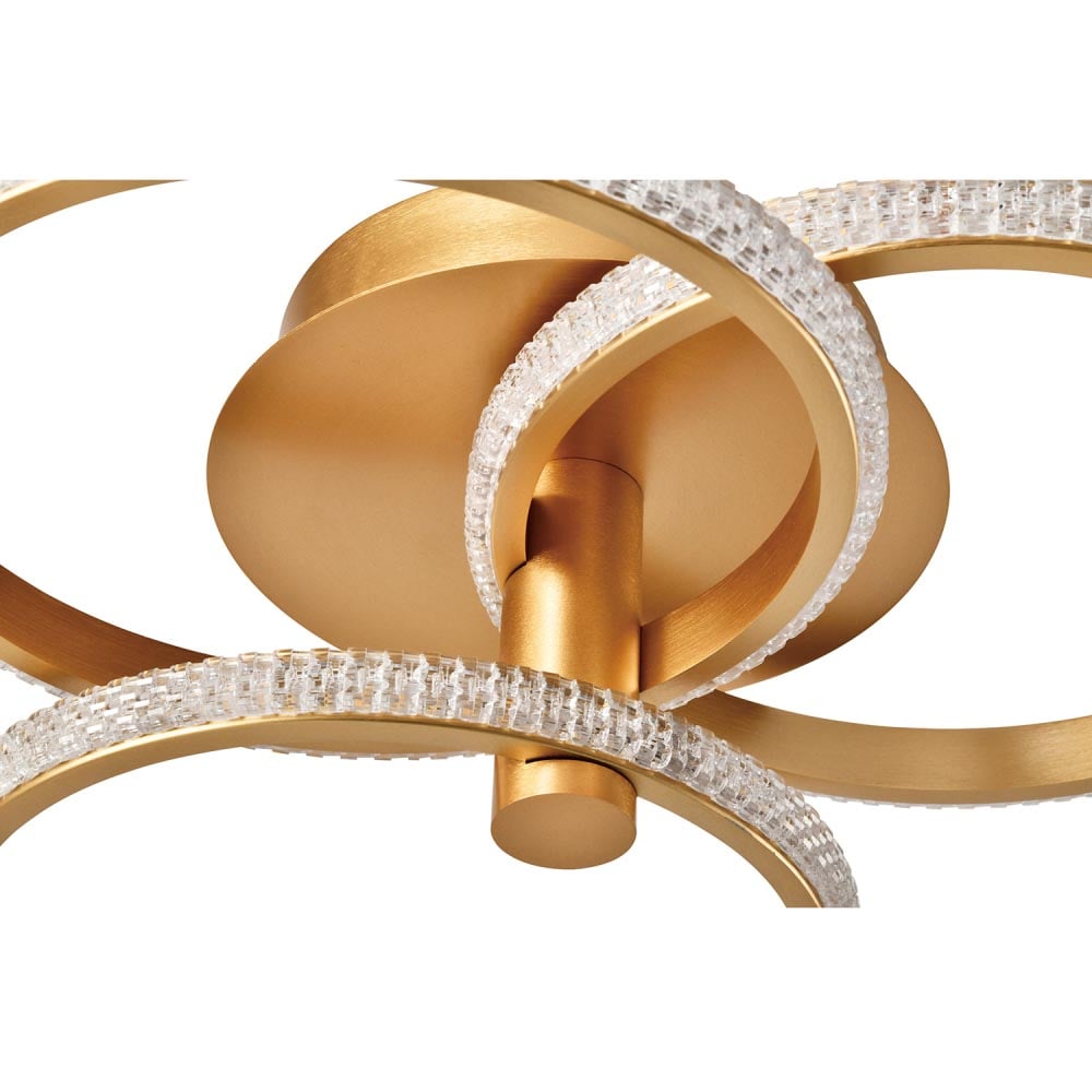 Happy Homewares Brushed Gold LED Ceiling Light with Crystal Effect Acrylic Image 4