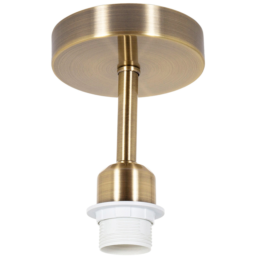 Happy Homewares Brushed Antique Brass Semi Flush Ceiling Light Image 1
