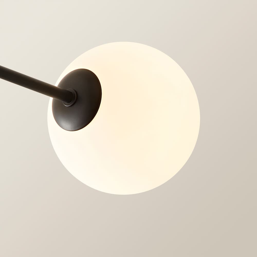 ValueLights Darla 4 Way Black Frosted Globe Ceiling Light and Bulbs Image 4