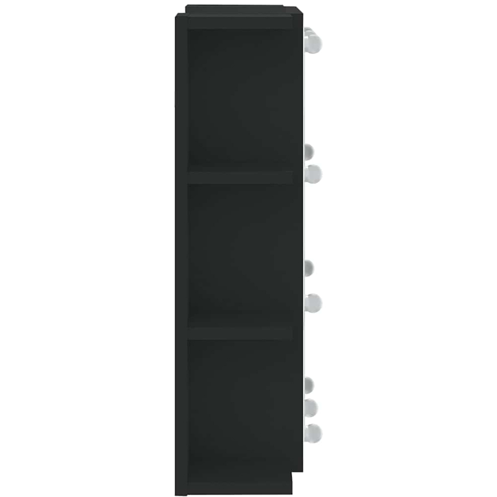 vidaXL Single Door 6 Shelf LED Black Mirror Cabinet Image 6