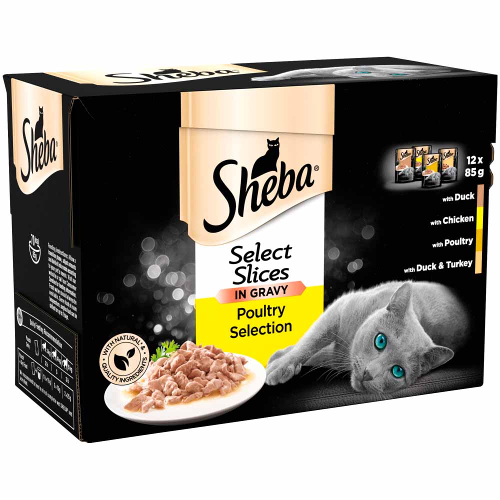 Sheba Select Slices Poultry in Gravy Cat Food Pouches 12 x 85g Image 2
