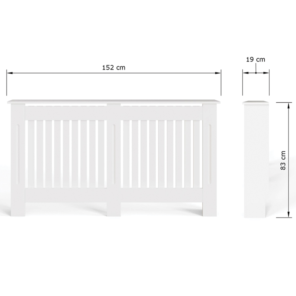 GFW Harrison White Open Slat Radiator Cover Large Image 7
