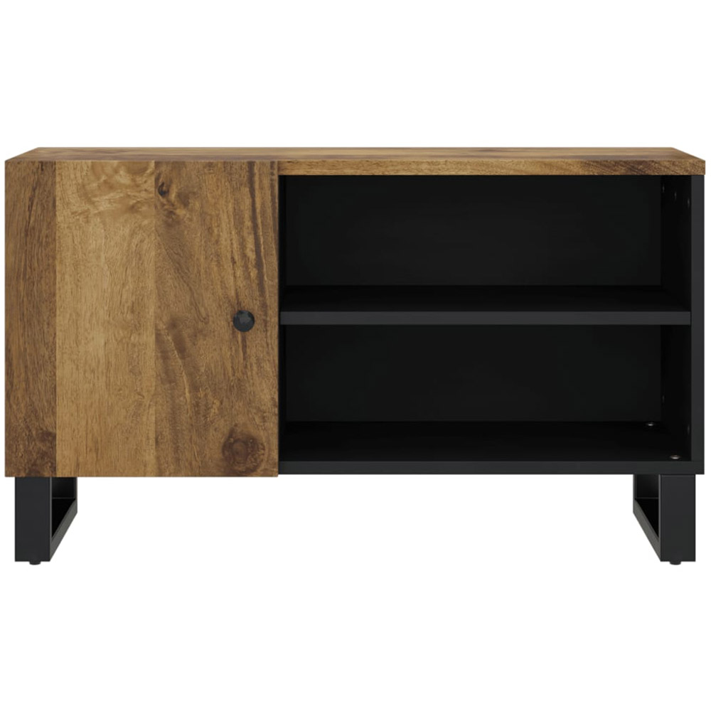 vidaXL Single Door 2 Open Shelf Honey Brown Solid Wood Mango TV Cabinet Image 5