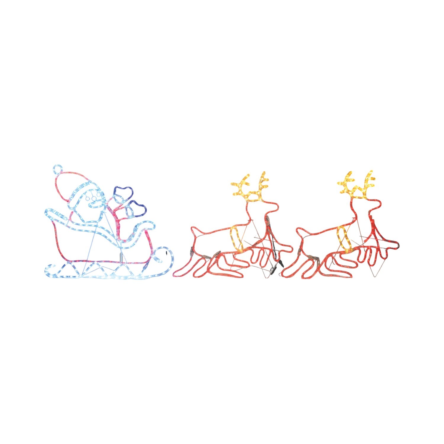 Santa Sleigh Rope Light - Multicolour Image