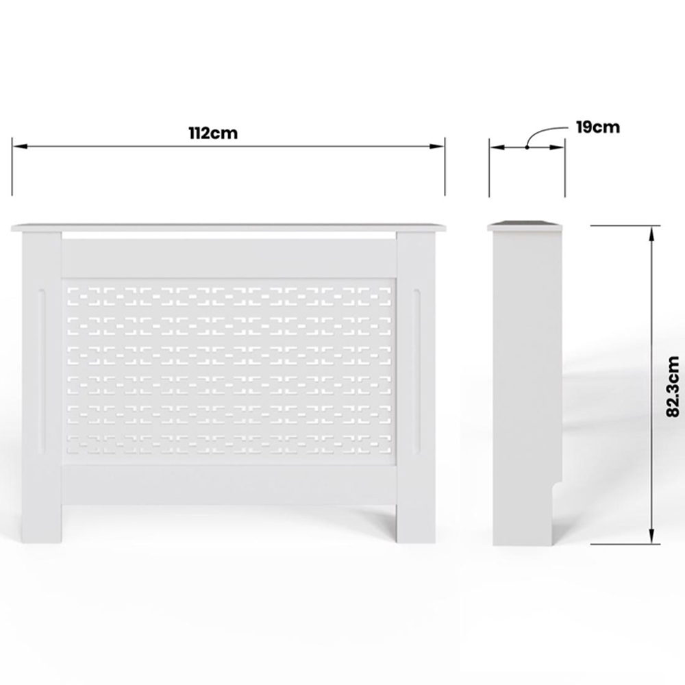 FWStyle White Geometric Pattern MDF Radiator Cover Medium Image 6
