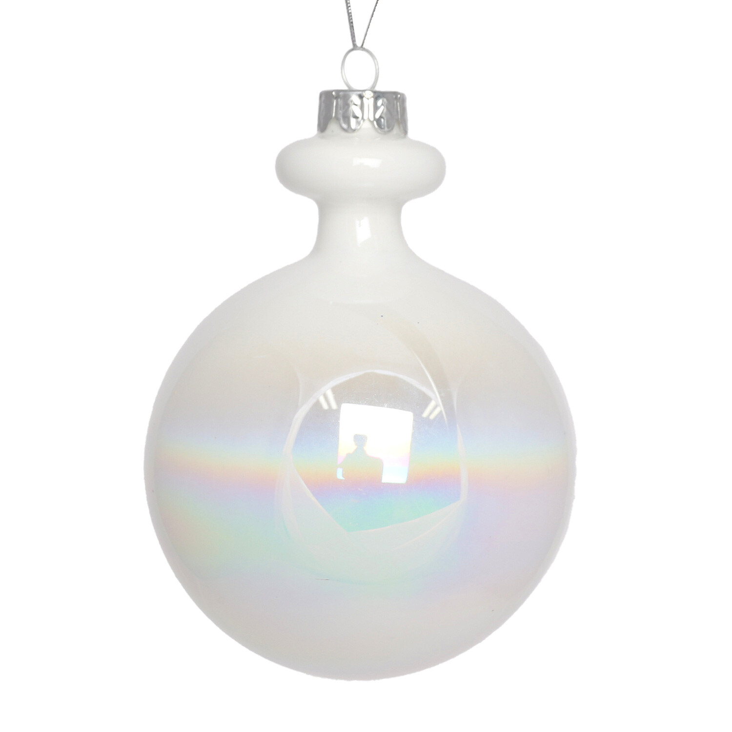 Single Sugar Wonderland White Cloudy Lustre Bauble in Assorted styles Image 1