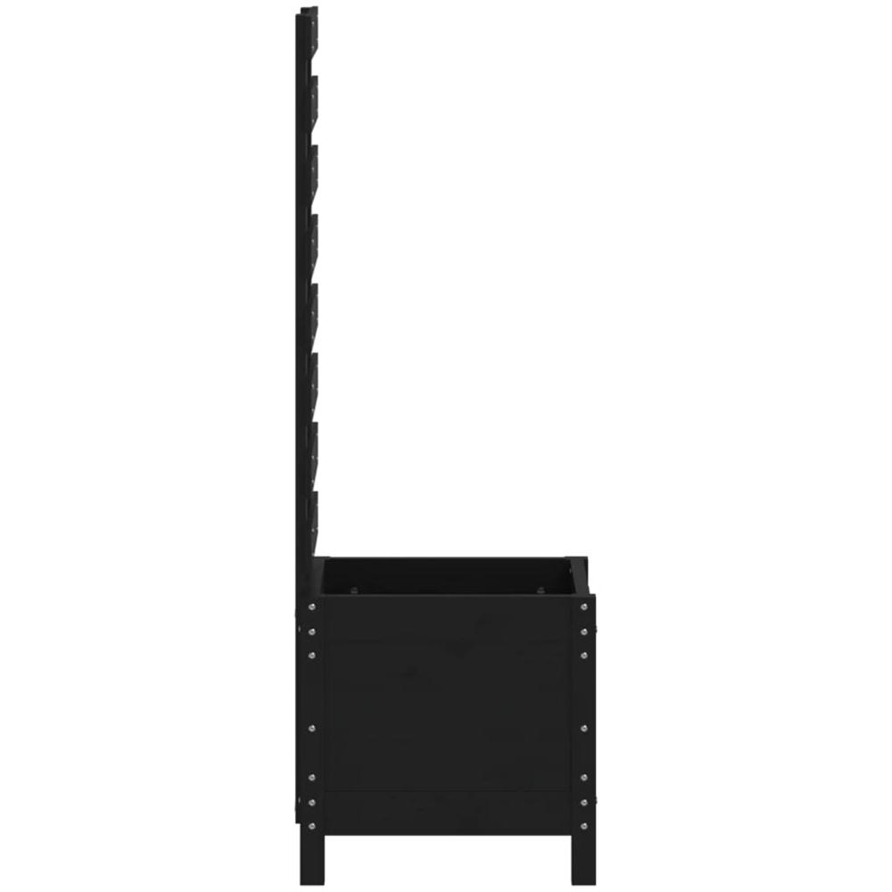 vidaXL Black Solid Pine Wood Garden Planter 39 x 39.5 x 114cm Image 5