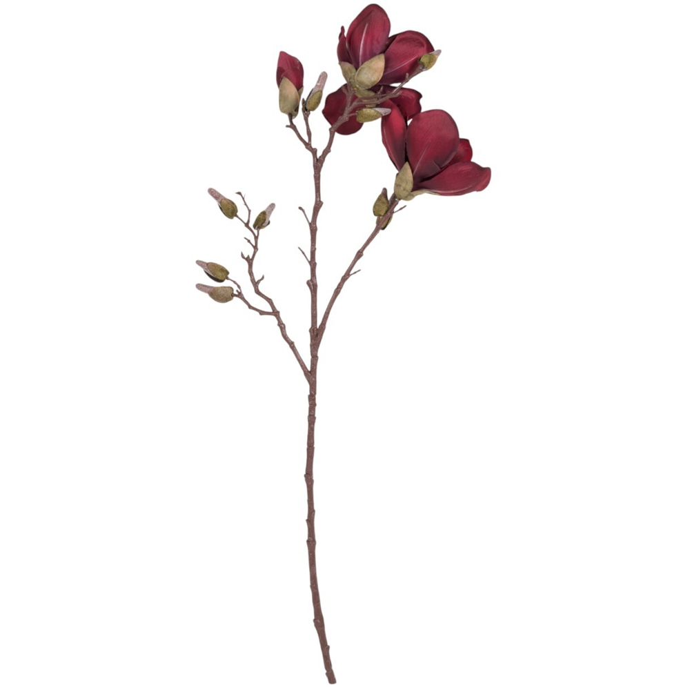 Artificial Magnolia Stem - Burgundy Image 2