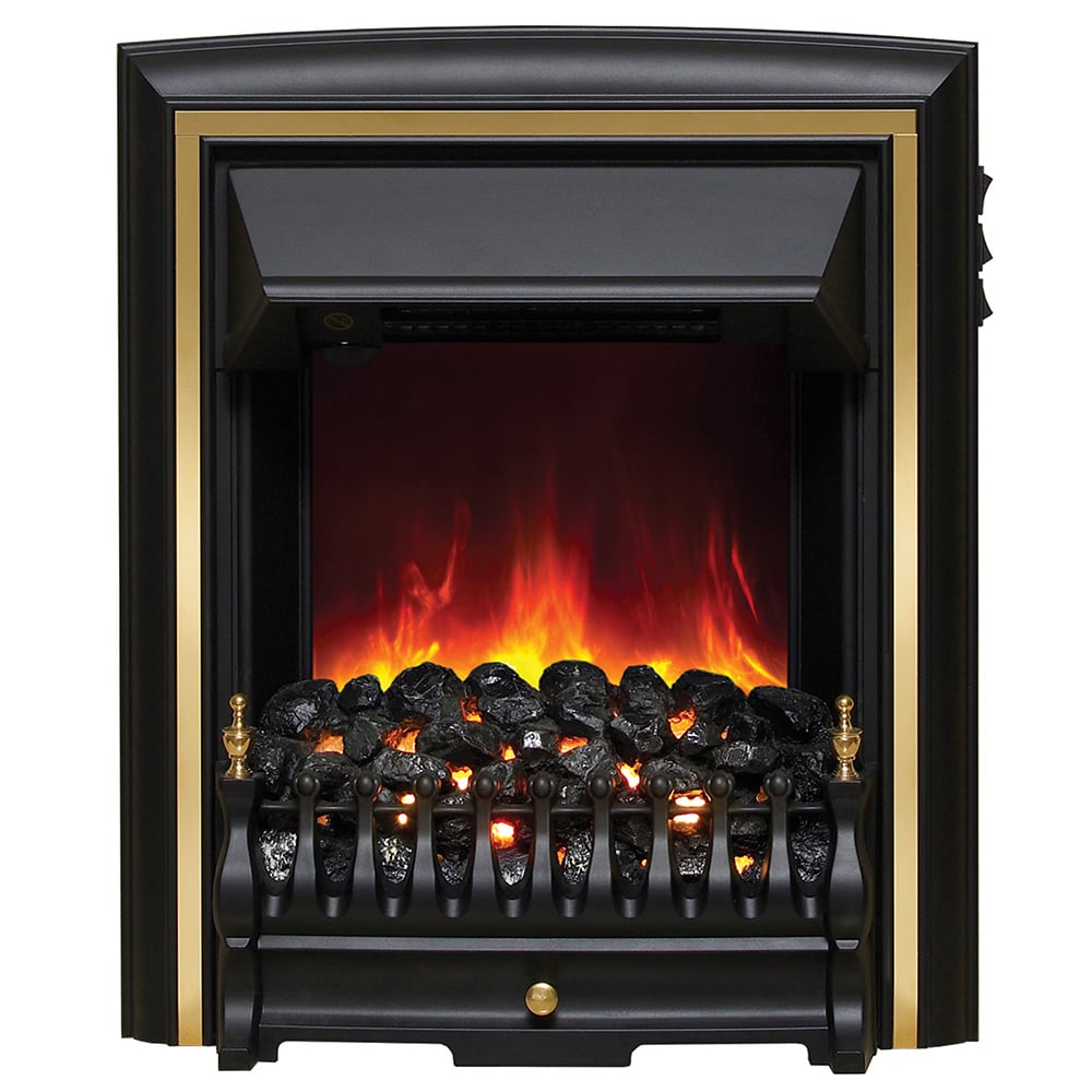 Be Modern Comet Black Brass Electric Fireplace Suite 16 inch Image 1