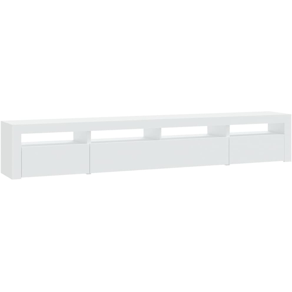 vidaXL 3 Door 4 Shelf White Wooden TV Cabinet with LED 3 Piece Image 3