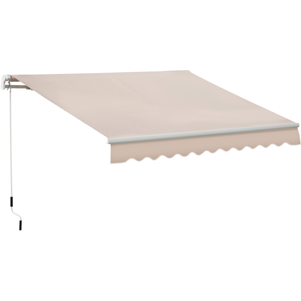 Outsunny Beige Retractable Manual Awning 4 x 2.5m Image 2
