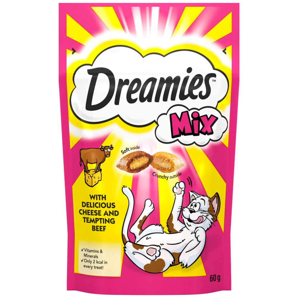 Dreamies Mix Beef and Cheese Cat Treats Case of 8 x 60g Image 2