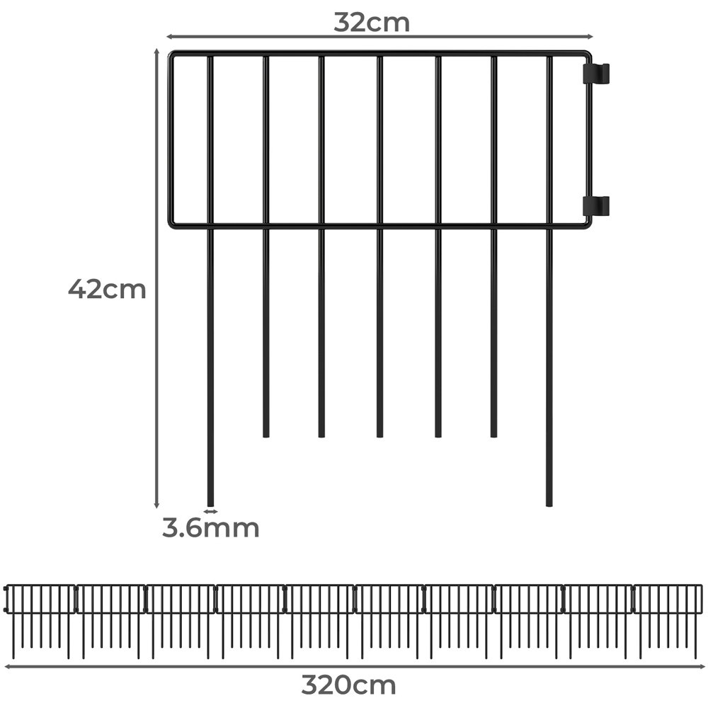 Levede Metal Animal Barrier Garden Fence 42 x 32cm 10 Pack Image 9