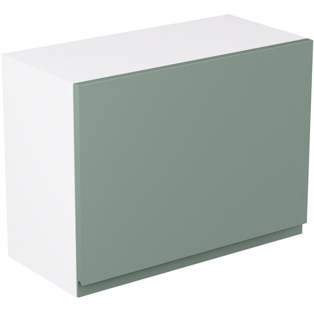 Kitchen Kit J-Pull Matt Sage Green Single Extractor Wall Kitchen Cabinet Flatpack 600mm Image 1