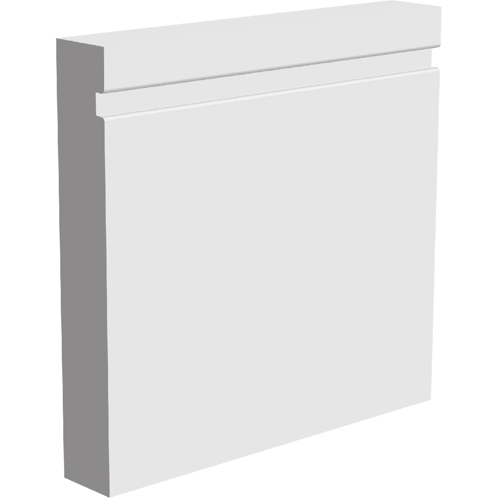 National Skirting White Groove I Primed Skirting Board 18mm 220 x 3040mm Image 1